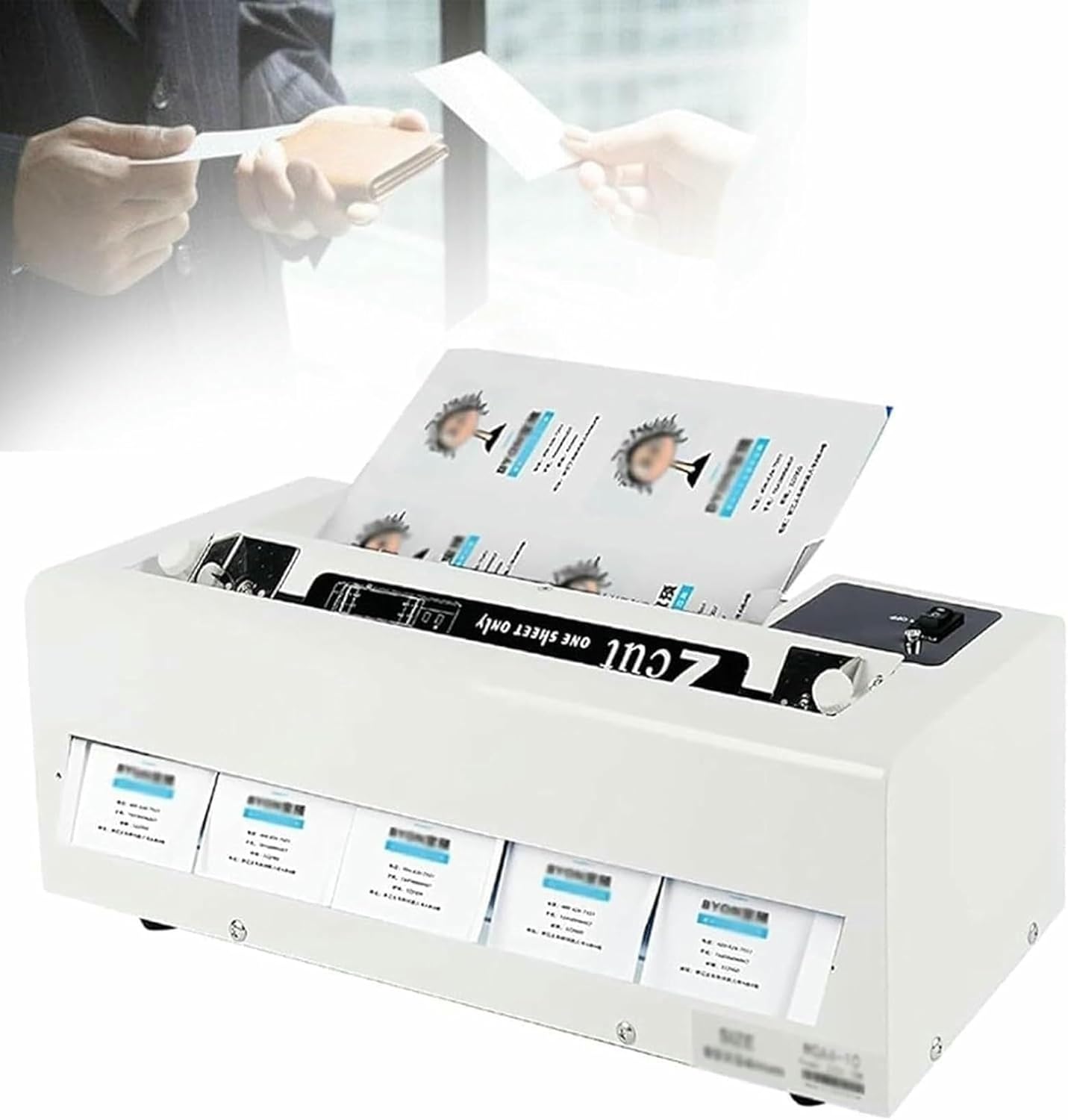 Automatic Business Card Cutter Paper Cutting Binding Machine 30pcs/min Speed 100-350g Cutting Thickness for Membership Invitation Card