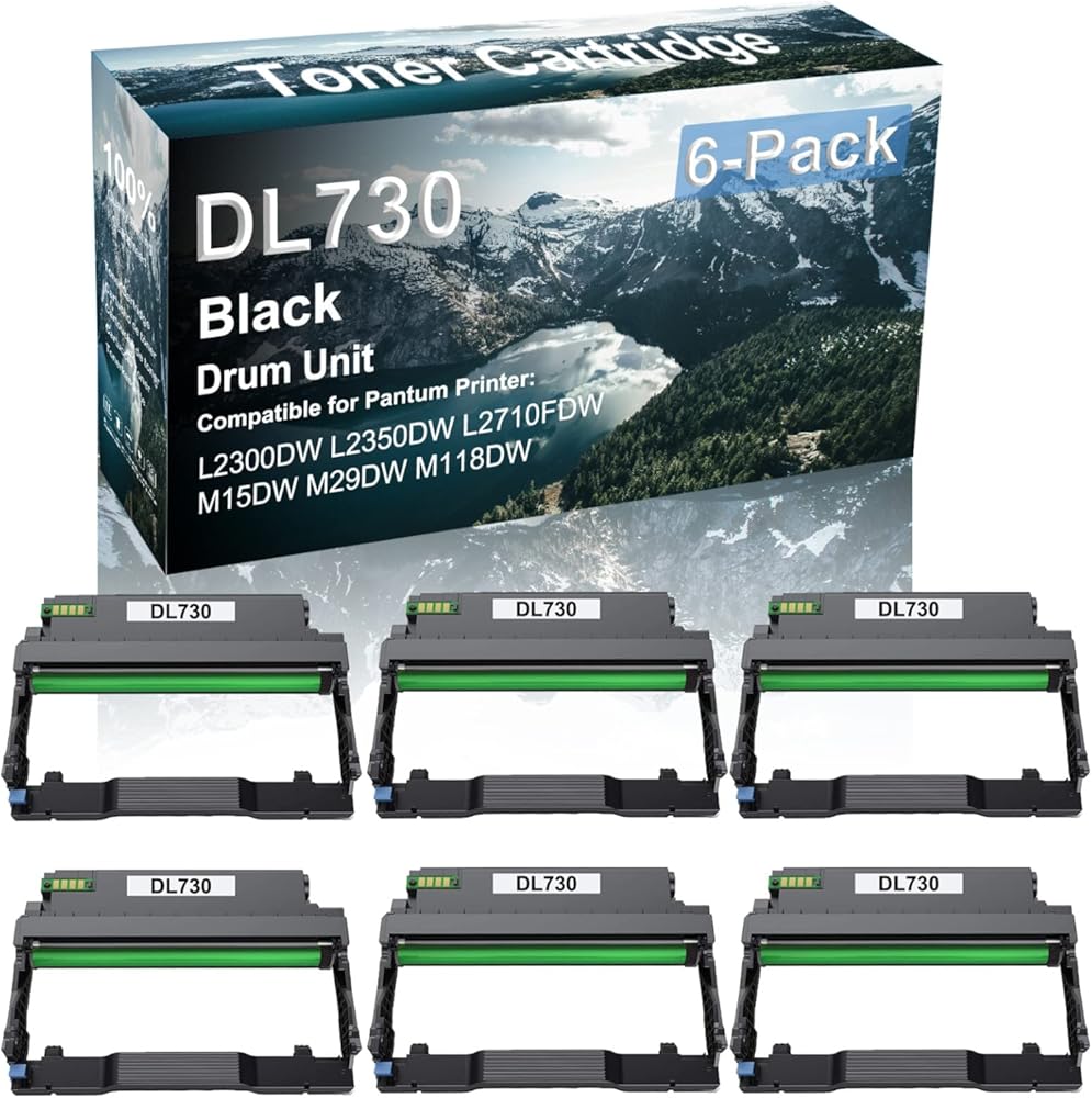 6-Pack Compatible DL730 Drum Kit use for Pantum L2300DW L2350DW Printer (Black)