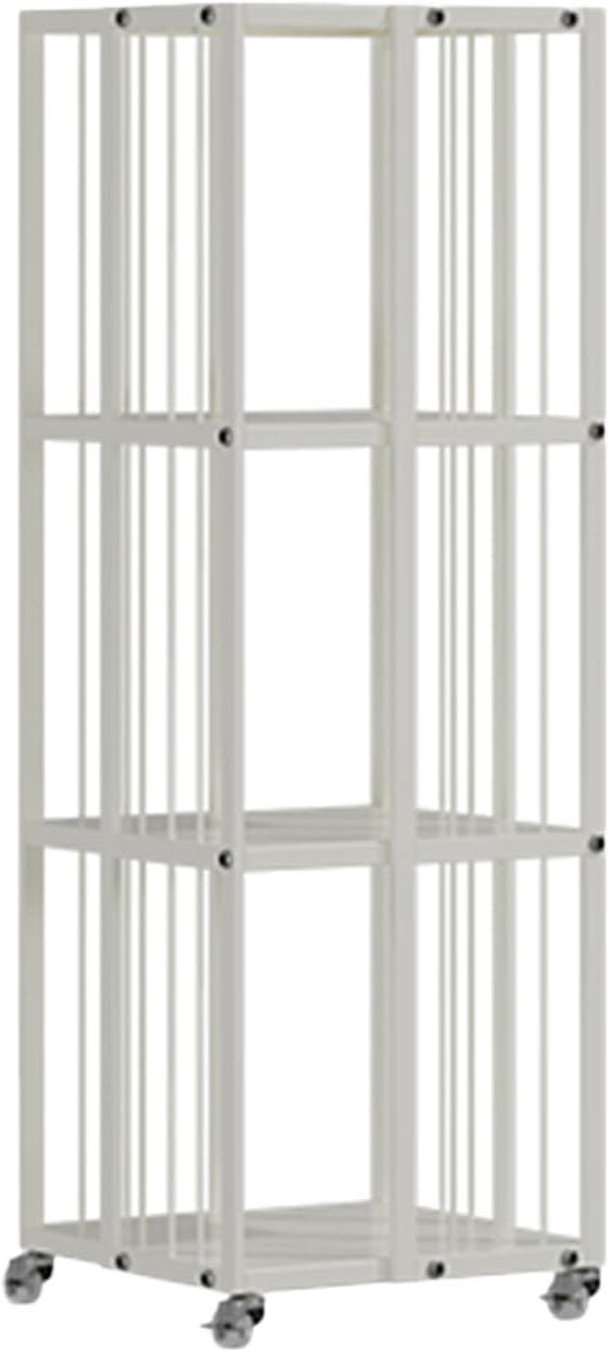 GaRcan 360° Rotating Storage CD Rack 4-Tier Rotating Bookshelf,Display Rack Floor Standing Bookcase,Suitable for Home/Office