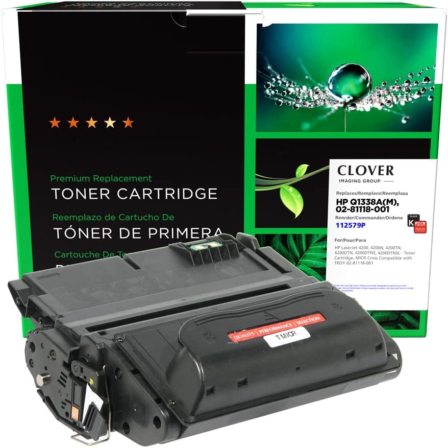 Clover Remanufactured MICR Toner Cartridge Replacement for HP Q1338A, Troy 02-81118-001 | Black