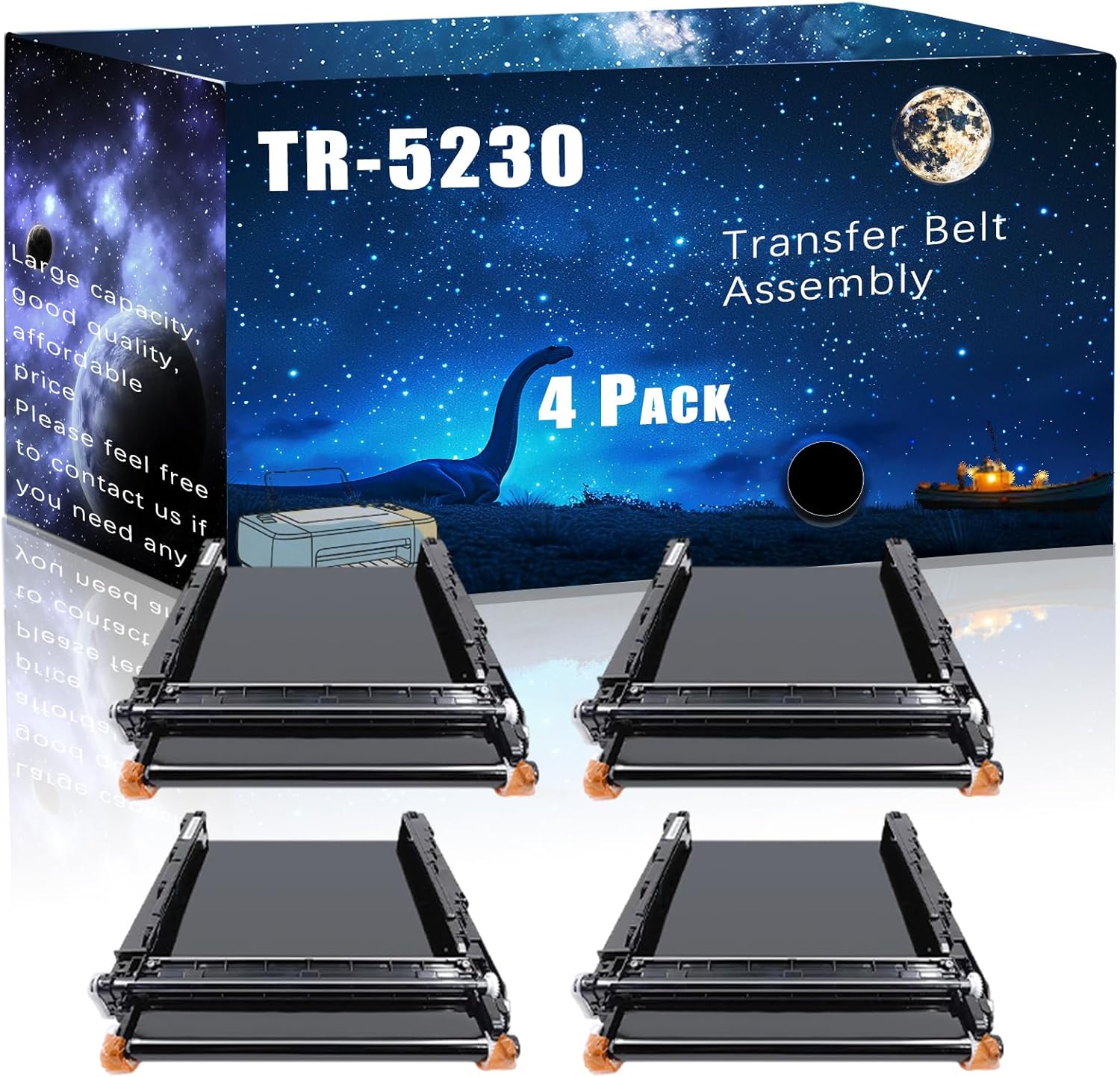 MUCQL TR-5230 Compatible Transfer Belt Assembly Replacement for Kyocera High Yield Compatible TR5230 ECOSYS M5521cdw M5526cdw MA2100cwfx P5021cdw P5026cdw Printers, Meet Printing Needs (4 Pack Black)