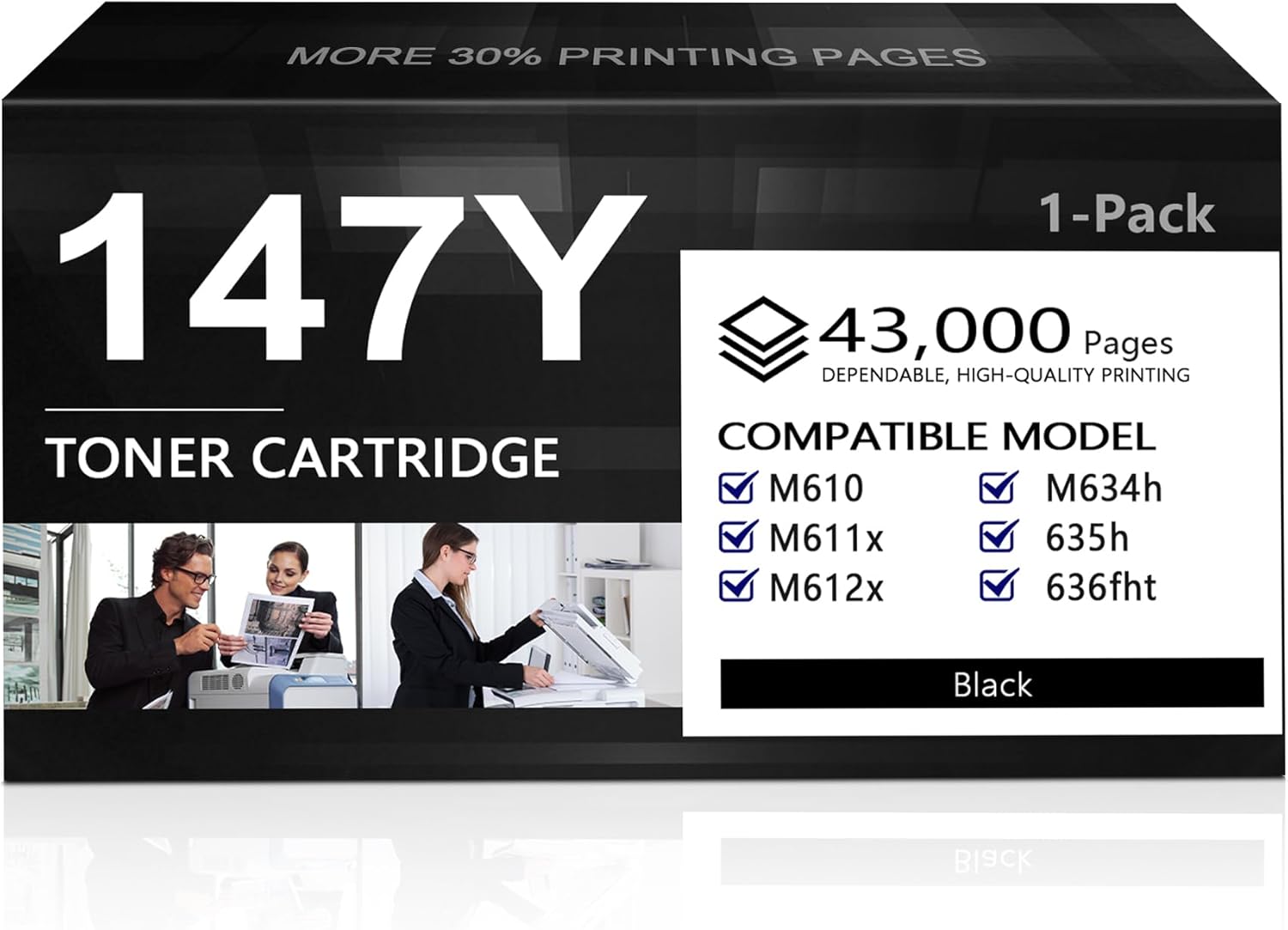 147Y High Yield Toner Cartridge (1-Pack,Black) Compatible 147Y Toner Cartridges Replacement for HP Laser Enterprise M610 M611 M612 Laser Enterprise MFP M634 M635 M636 | W1470Y