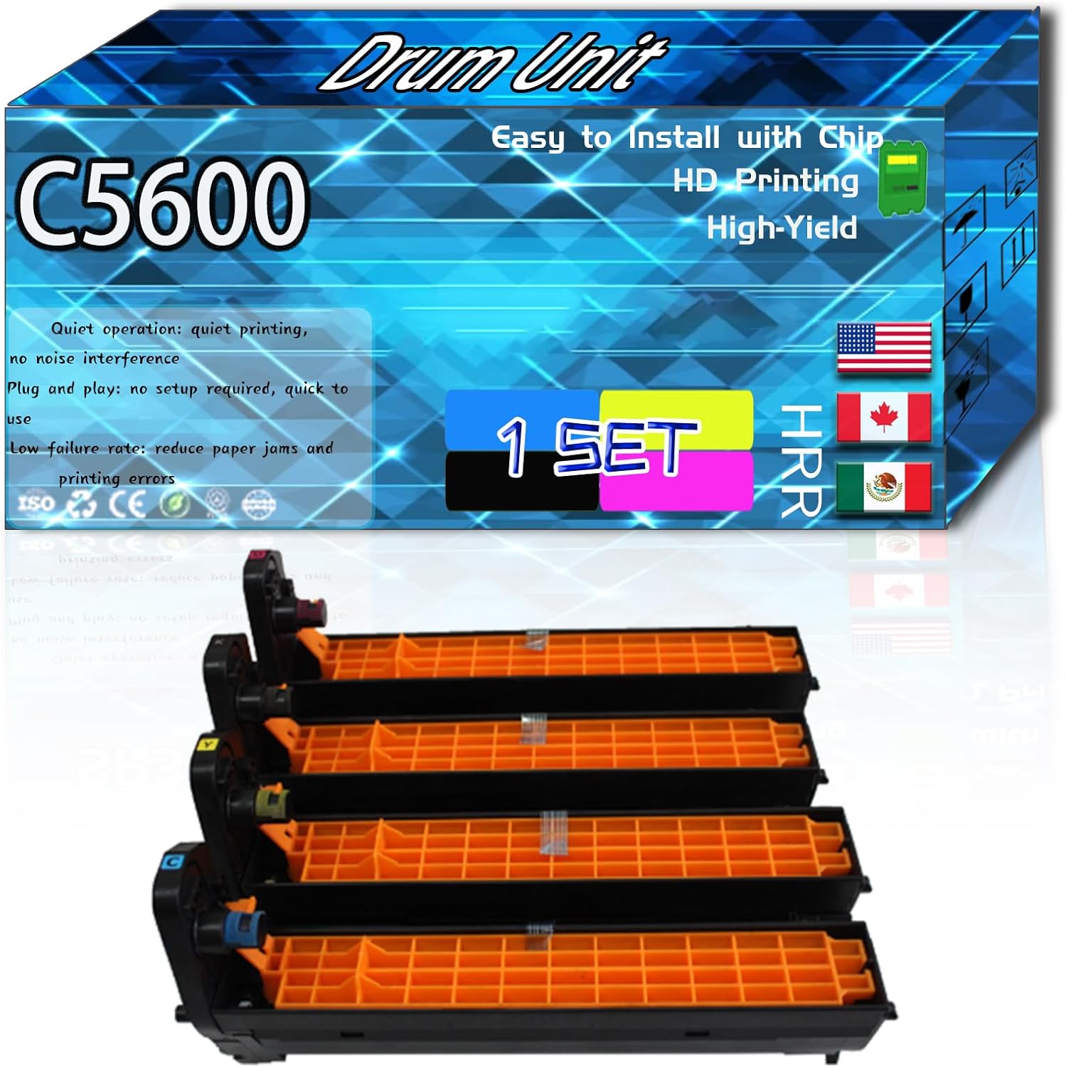 CEECN Compatible for Okidata OKI C5600 Replacement Drum Unit Used with C5600DN C5600N C5700DN C5700N C5650N Printers, High Production Multiple Options (4-Pack BK/C/M/Y)