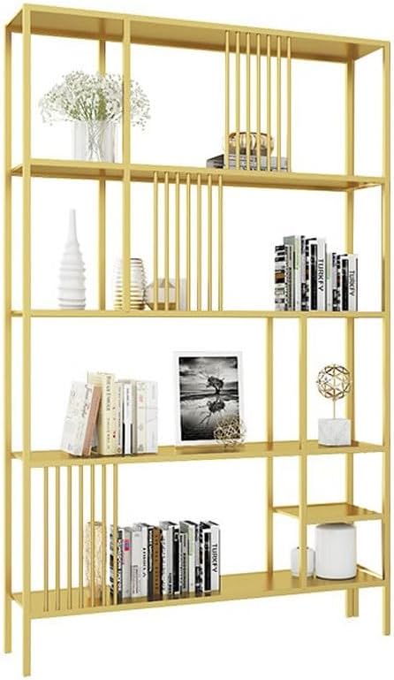 Home Bookshelf Living Room Metal Bookcase Office Multi-Layer Storage Display Stand Partition Decorative Shelf (Color : A, Size : 90 * 30 * 195cm)