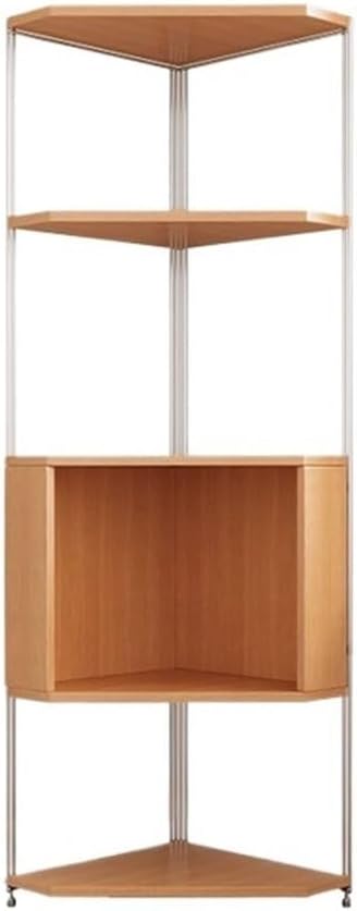 FGSHCZ82HRY Bookcase Multi Layer Solid Wood Corner Shelf Bookshelf Living Room Corner Triangular Cabinet Bookshelf(Natural,Large)