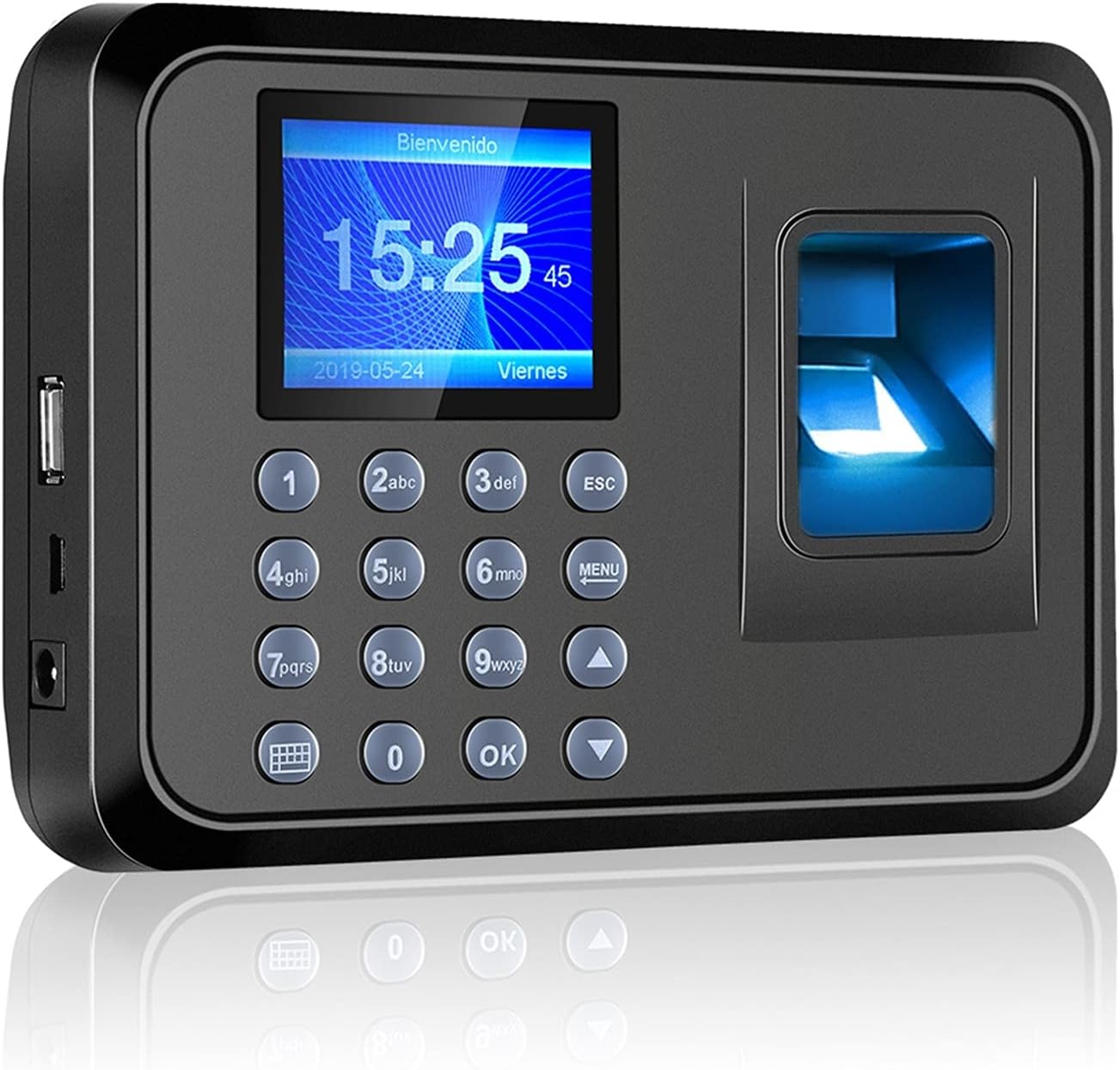 EliteBloom Time Clock Biometric Fingerprint Time Attendance System Clock Recorder Employee Recognition Recording Device Electronic Machine Office Electronics Products,