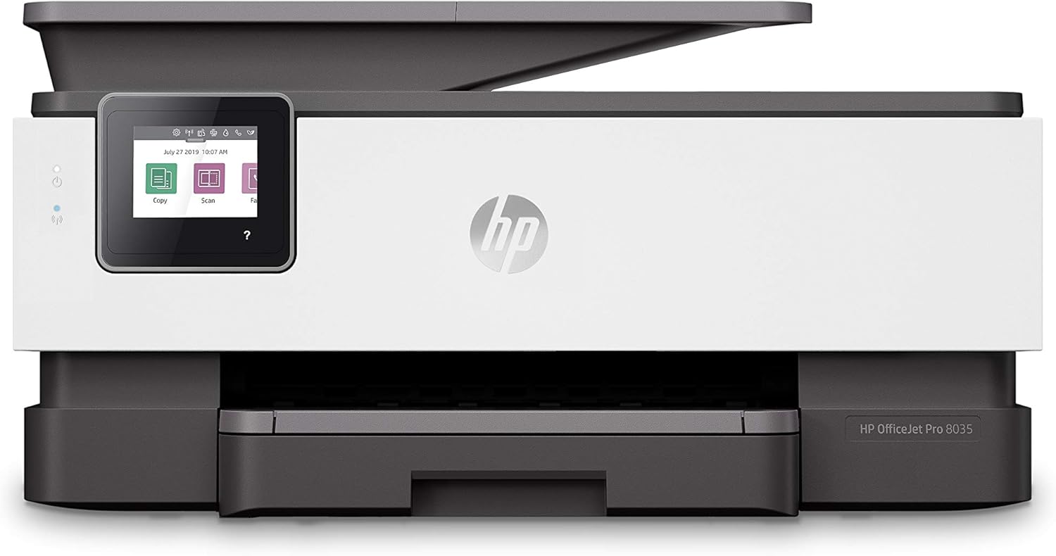 HP OfficeJet Pro 8035 All-in-One Wireless Printer - Includes 8 Months of Ink, Instant Ink, Works with Alexa - Basalt (5LJ23A)