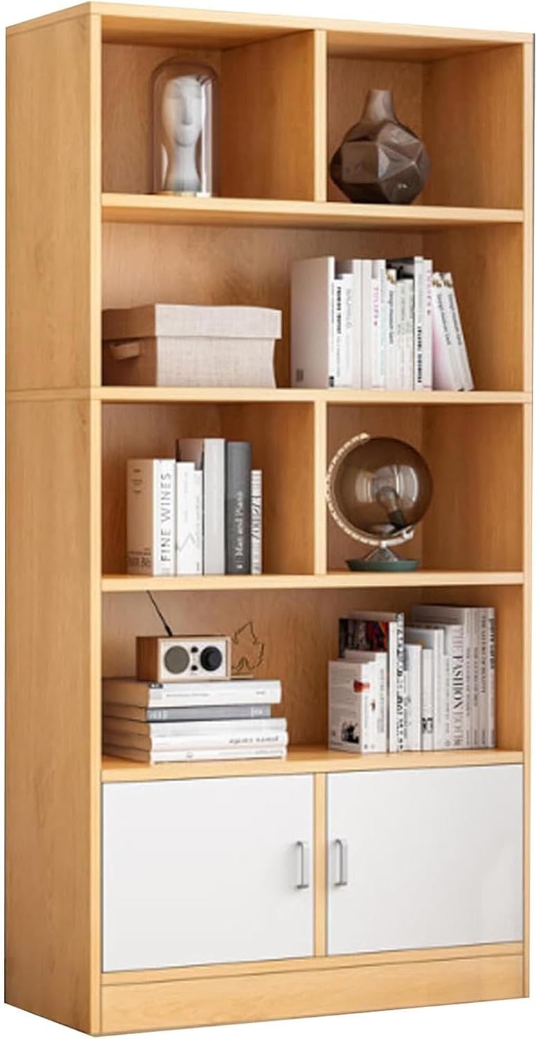 LoKori Open Farmhouse Bookshelf and Bookcase,Display Bookshelves with Storage,Heavy Duty Free-Standing Library Bookshelf for Living Room, Bedroom, Home Office,C