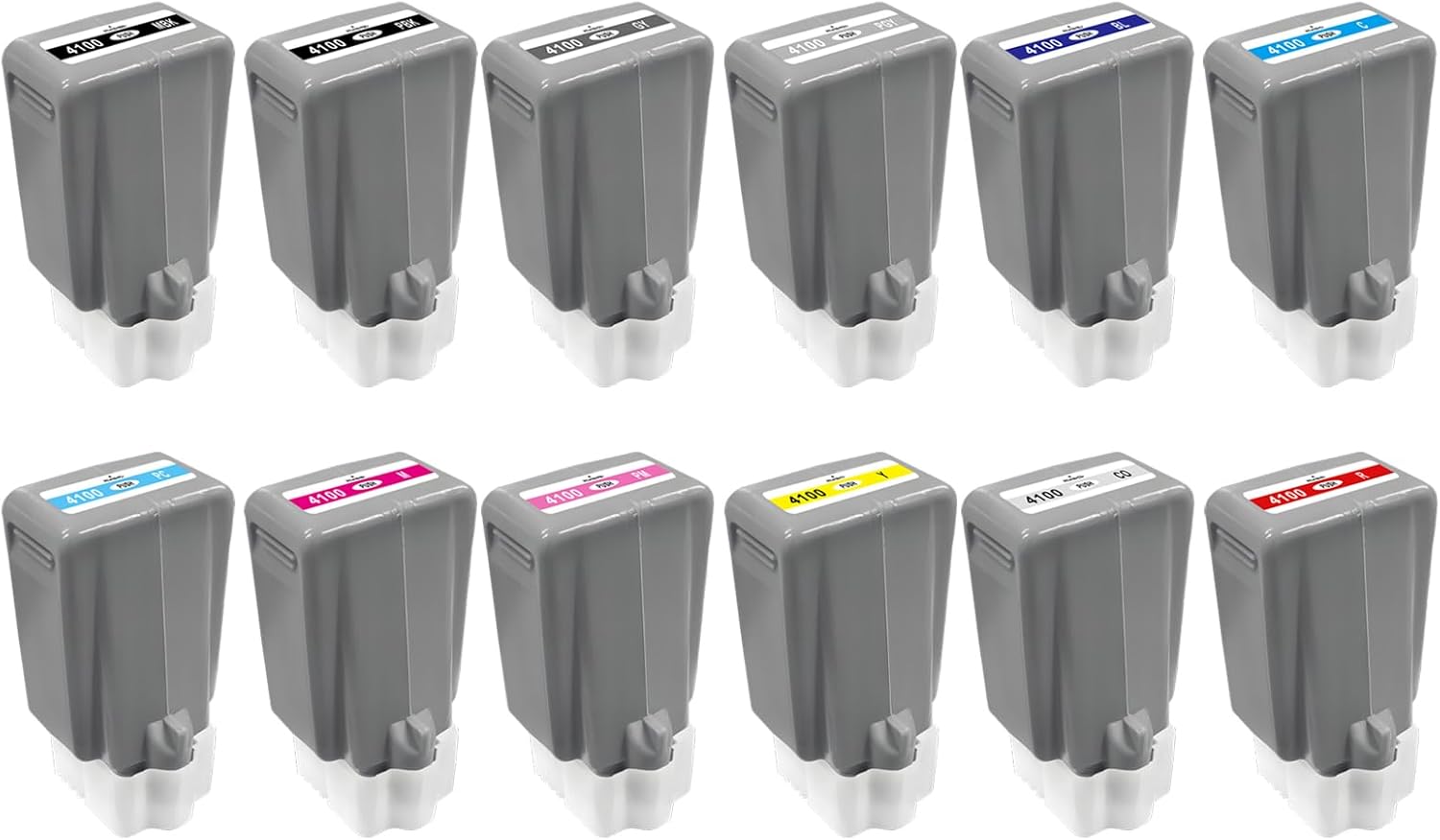 KSUMEI PFI-4100 Ink Tank PFI 4100 Pigment Ink Cartridge Compatible for Canon imagePROGRAF PRO-1100 (12 Colors)