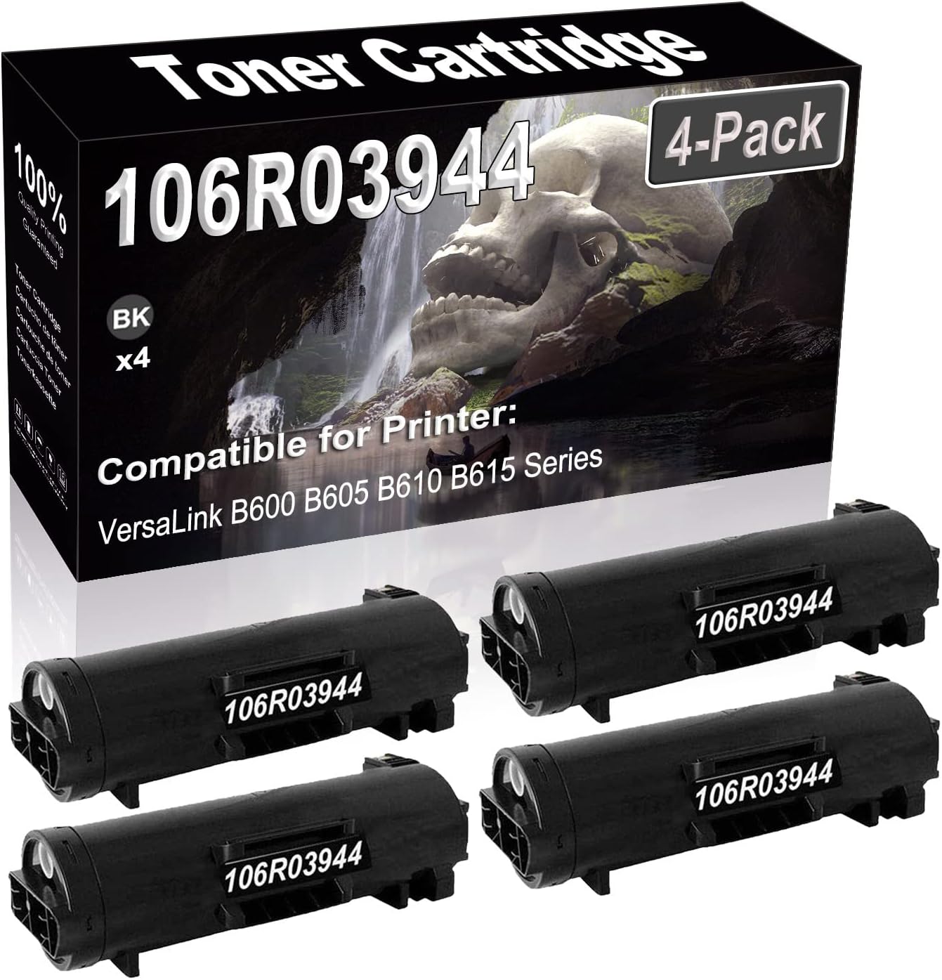 SINIYA 4-Pack (Black) Compatible High Yield 106R03944 Laser Printer Toner Cartridge use for VersaLink B600 B605 B610 B615 Printer