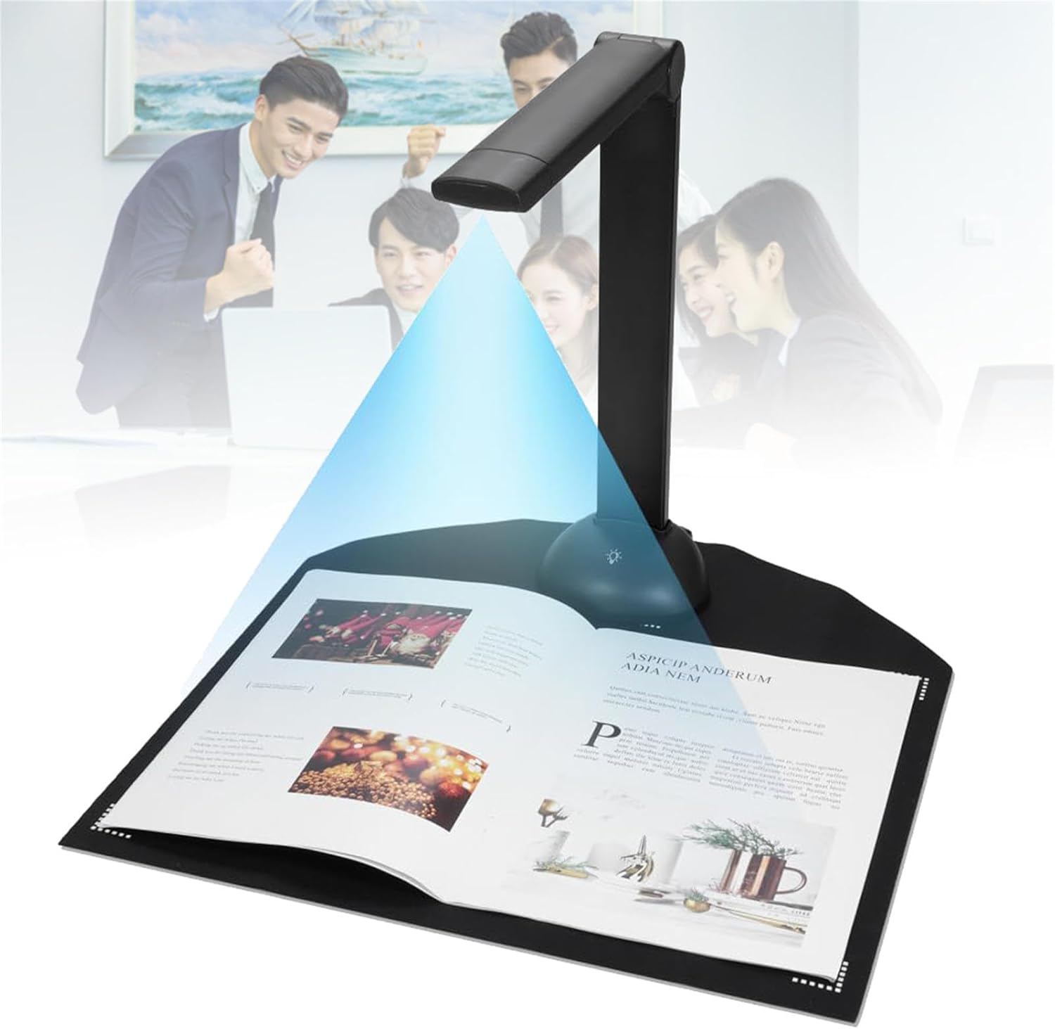 A3 Document Camera Scanner, HD 16 Mega-Pixels Format Book Scanner, Multi-Language OCR Detection for Remote Classes, Office and Education