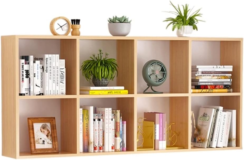 HIHELO Book Case Separation Bookshelf Wall Shelf Wooden Wall Decoration Bookshelves Wall-Mounted Bookcase Home Partition Wall Cabinet Bookshelves ( Color : 1 , Size : L )