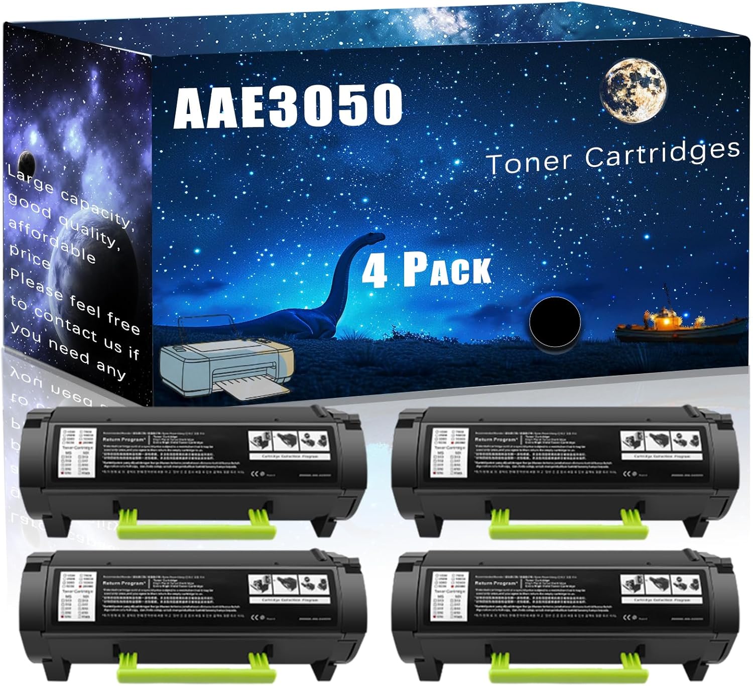 MUCQL AAE3050 Compatible Toner Cartridges Replacement for Konica Minolta High Yield Compatible Bizhub 3622 Printers, Meet Printing Needs (4 Pack Black)