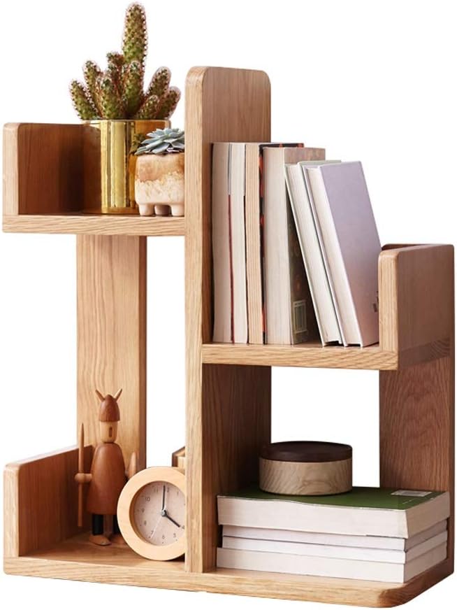 NEWCES Bookcases European Multi-Function Solid Wood Bookshelf Cactus-Shaped Full Oak Bookshelf Can Store Books/Photo Frames/Decorative Items Bookcases and Book Shelves