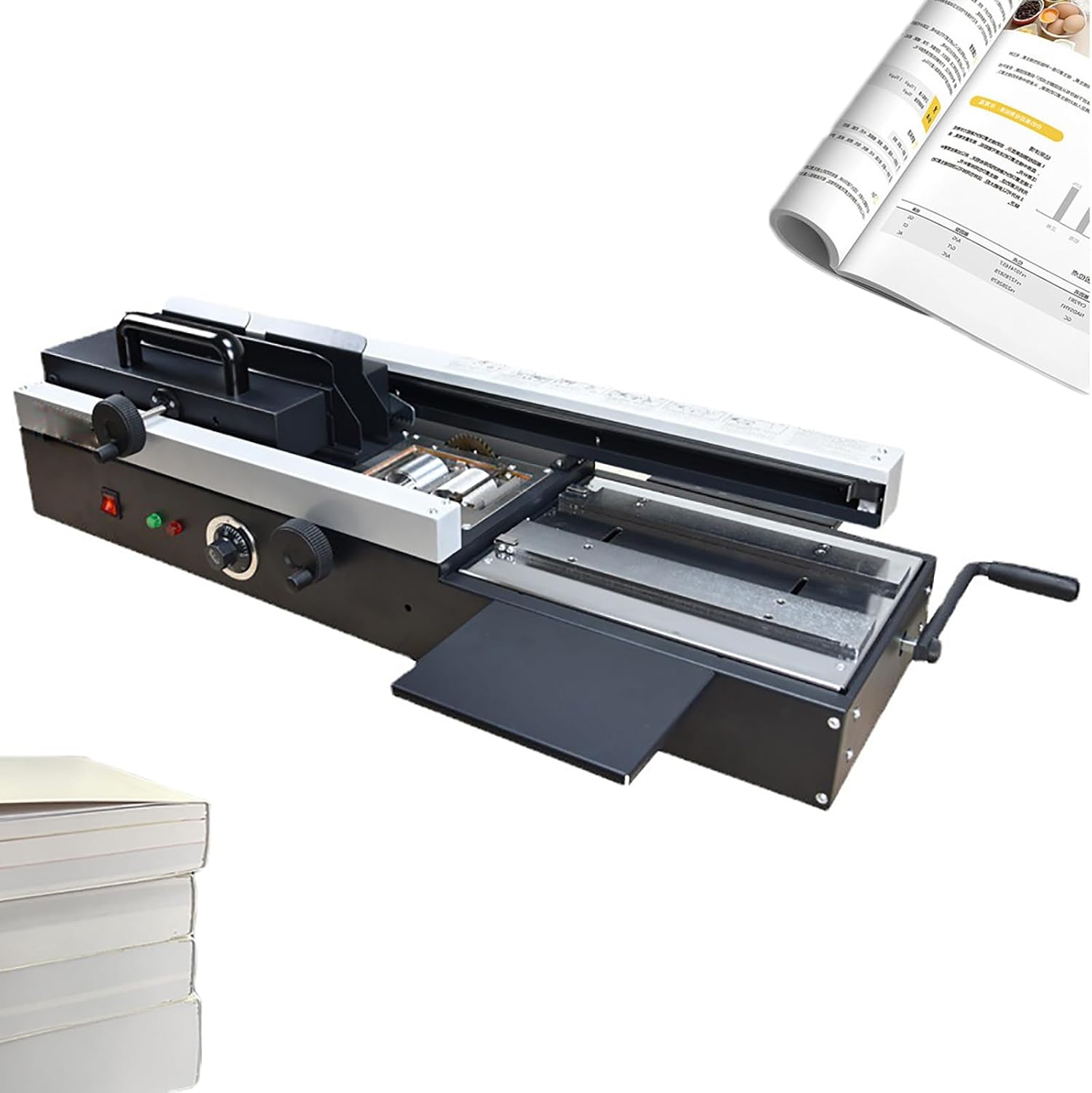 HYUIO Glue Book Binding Machine, Hot Melt Glue Book Paper Binder, Temp Adjustable, for School, Printing Shop, Office