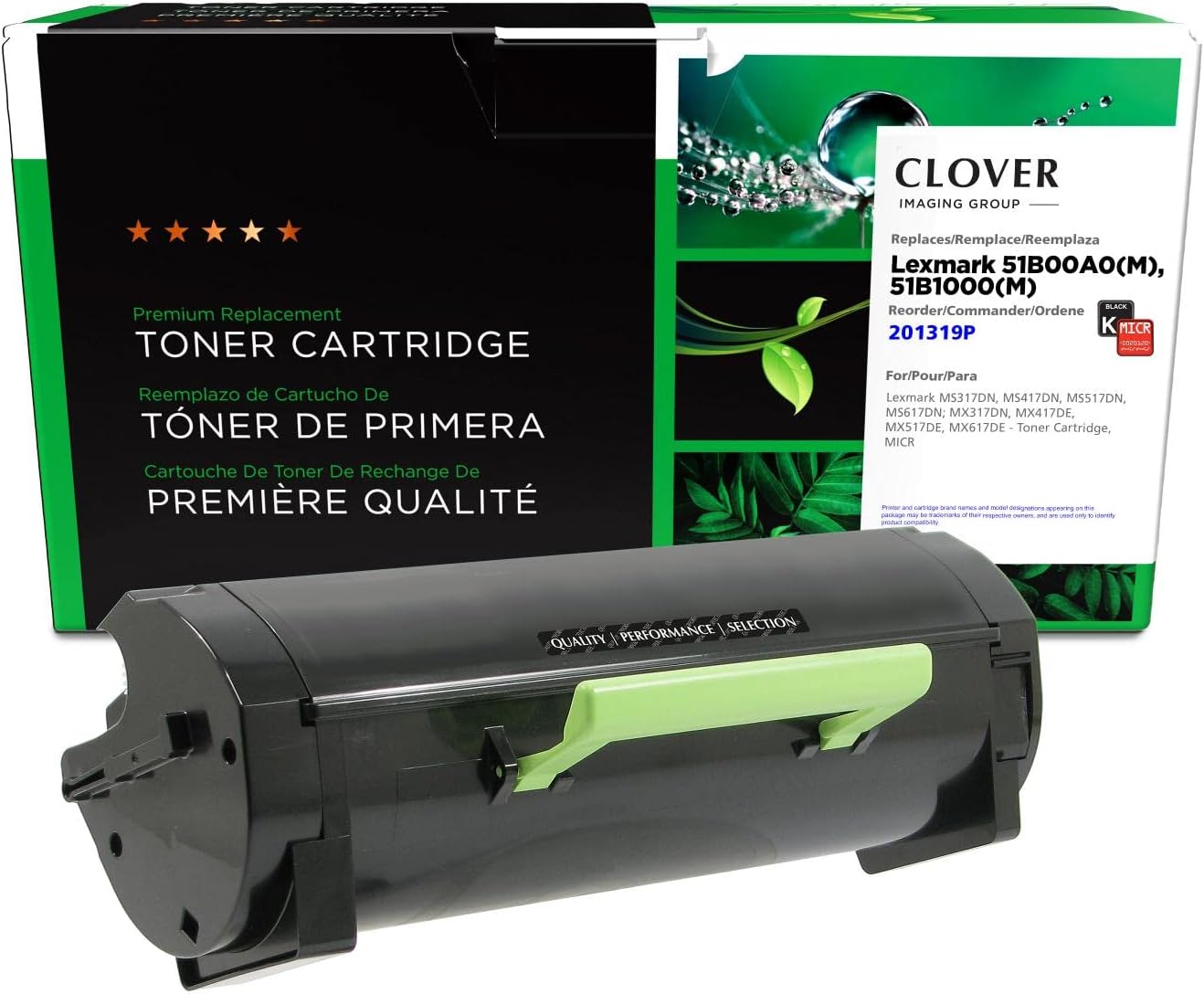 Clover Remanufactured MICR Toner Cartridge Replacement for Lexmark MS317/MS417/MX317/MX417 | Black