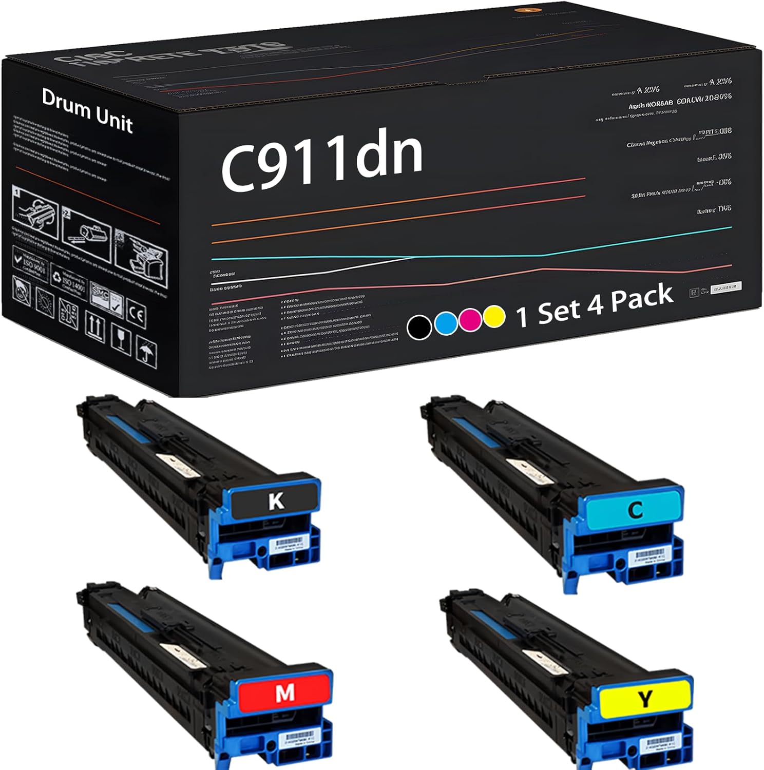UVUMB C911dn Drum Unit Compatible for Okidata OKI C911 C911dn C931dn C941dn Printers, with Chip, High Yield 40000 Pages, High-Definition Printing (Multicolor)