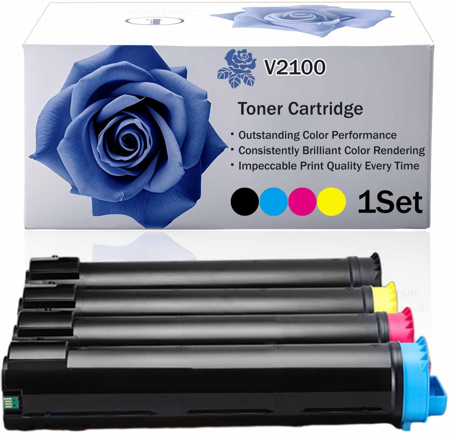 V2100 006R01630 006R01631 006R01632 006R01633 High Yield Toner Cartridge Compatible for Xerox Versant 2100 3100 4100 Press Printer, Premium Print Performance for Your Office Needs (BK/C/M/Y-1SET)