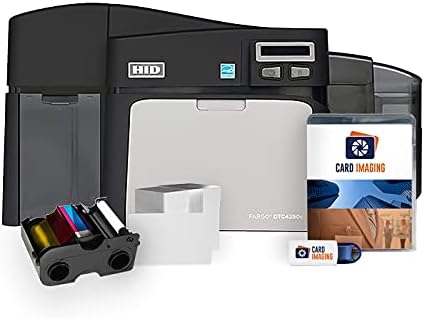 Fargo DTC4250e Dual-Side ID Card Printer & Supplies Package with Card Imaging Software 52100