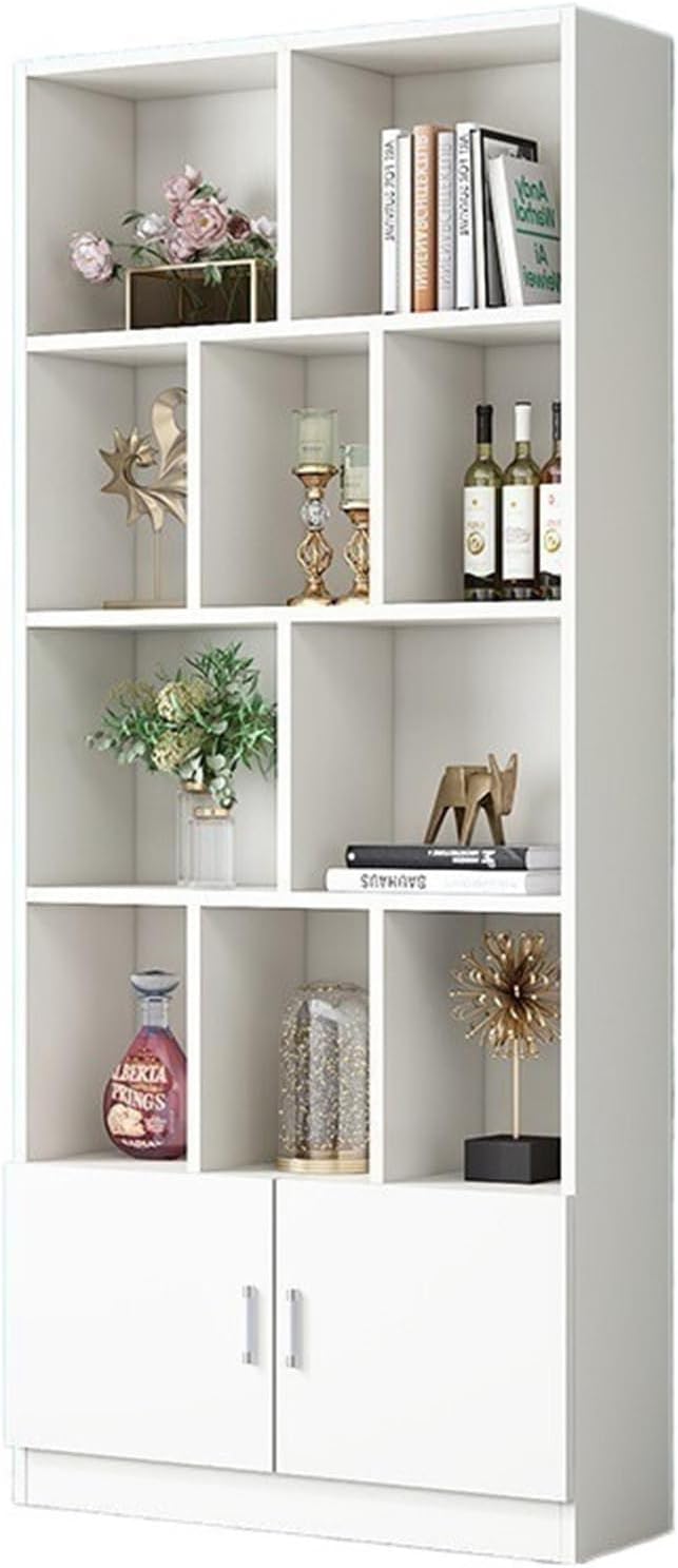 KIRANDY Solid Wood Versatile Bookshelf, Freestanding Modular Bookcase for Students and Home Use (Color : Warm White 80x24x180cm)