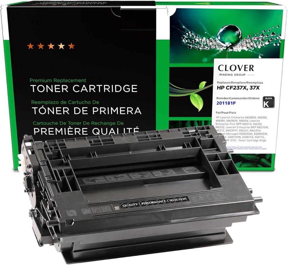 Clover Remanufactured High Yield Toner Cartridge Replacement for HP 37X (CF237X) | Black