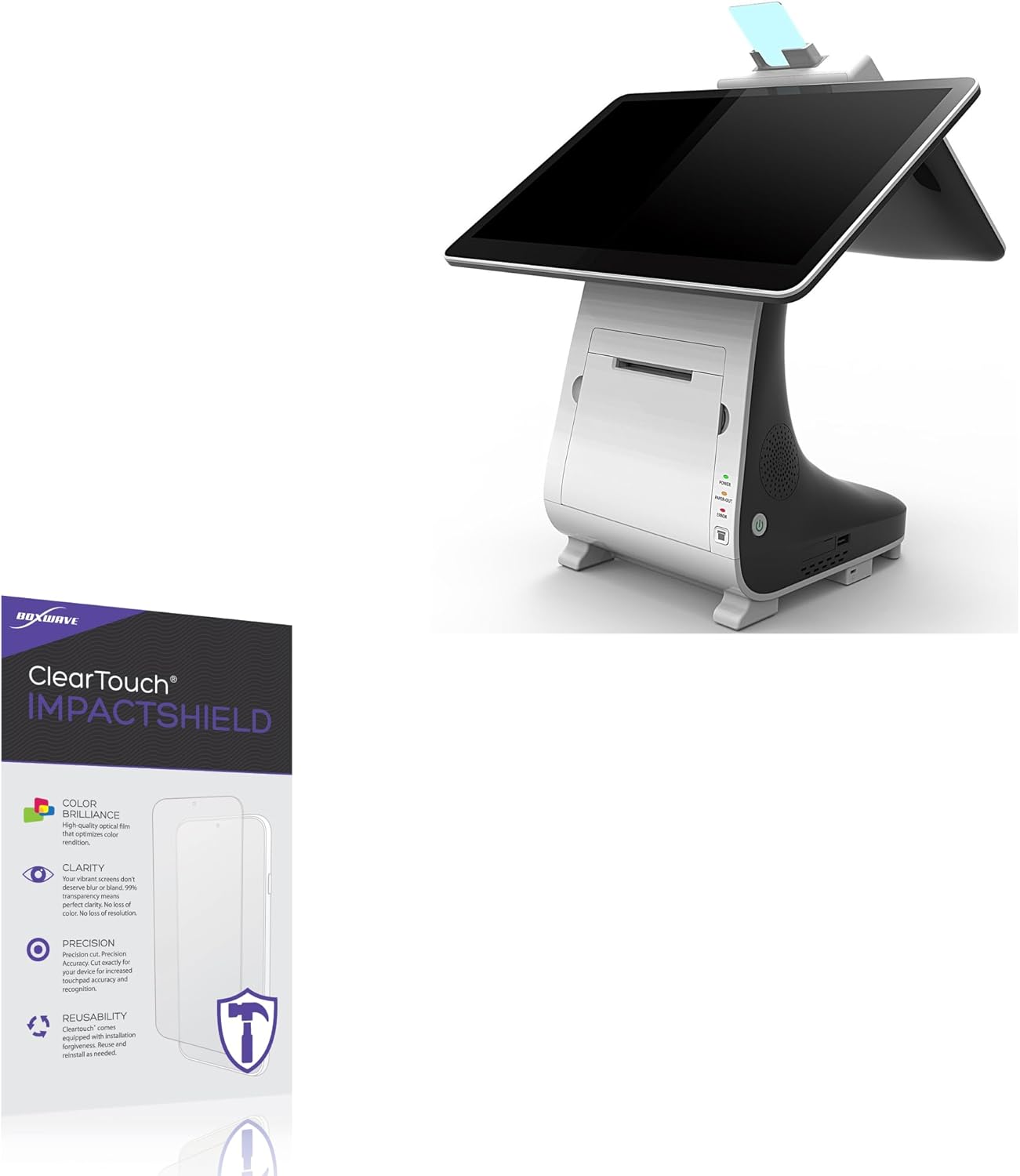 BoxWave Screen Protector Compatible with Pax E800 - ClearTouch ImpactShield (2-Pack), Impenetrable Screen Protector Flexible Film