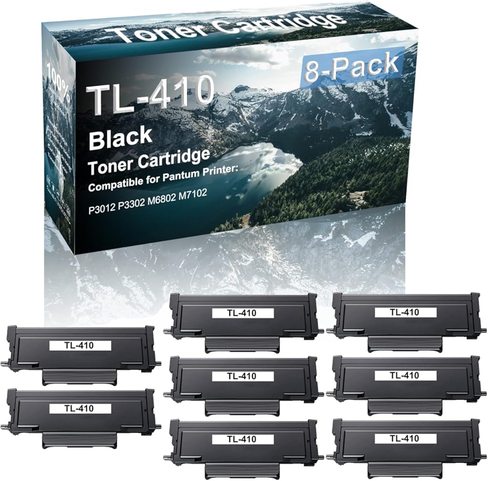 8-Pack Compatible High Capacity TL-410 Imaging Toner Cartridge use for Pantum P3012 P3302 M6802 M7102 Printer (Black)