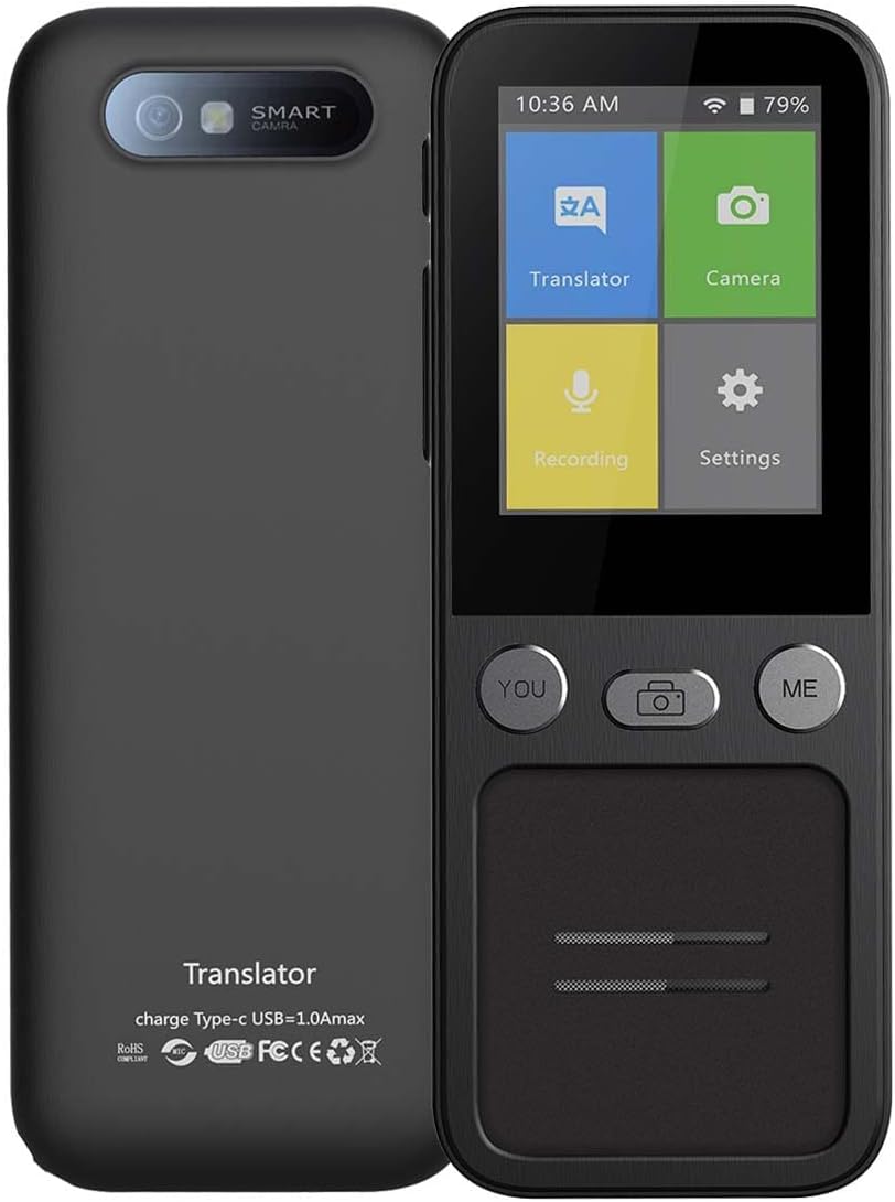 TENGJU Smart Foreign Language Translator Portable Photo Translation Machine Offline Voice Translation Equipment WiFi Recording Translation for Work, Study, Travel Needed Happy Gift