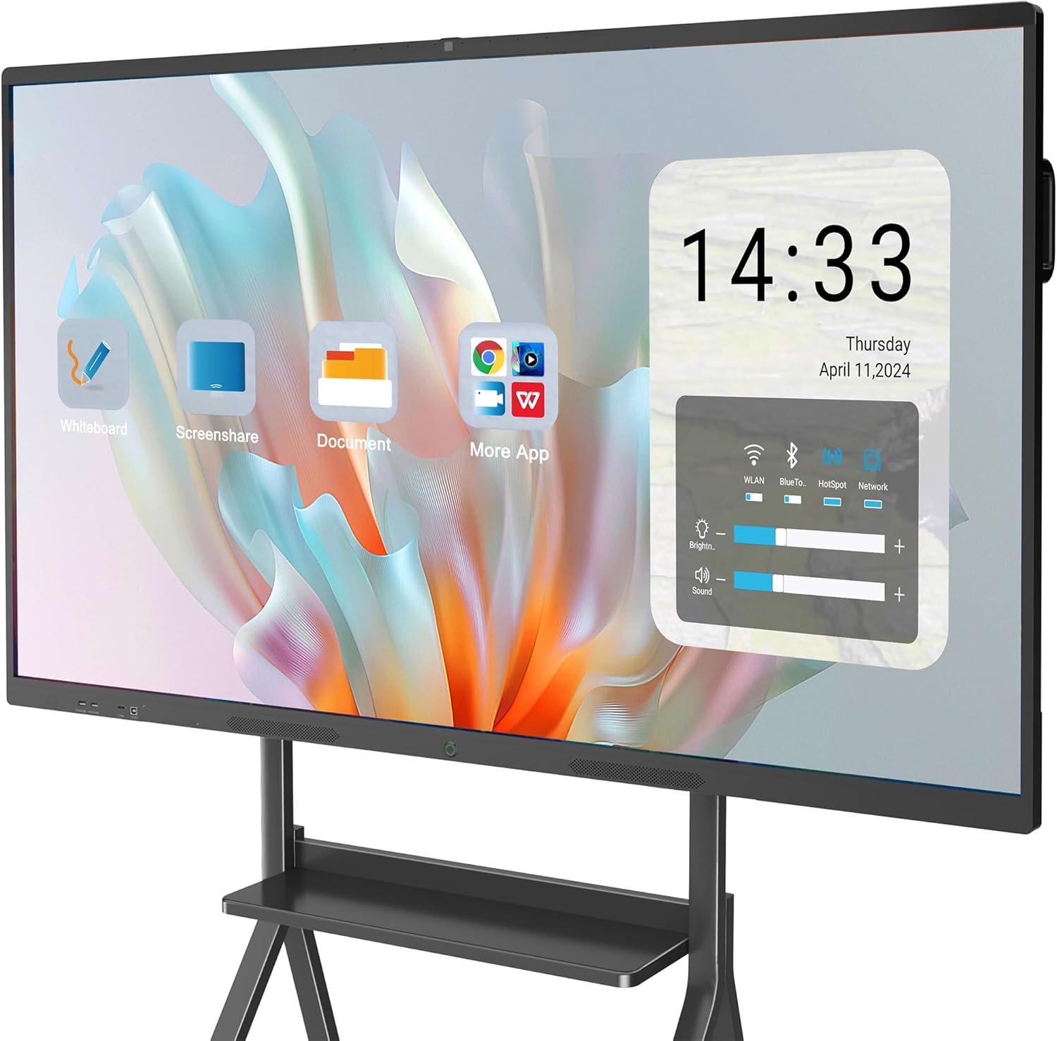 YCKJNB 85″ Smart Board, 4K UHD Touchscreen Display Electronic White Board Built in Ultra High Definition Camera Open App Ecosystem, Interactive Whiteboard for for Business Office Classroom Home