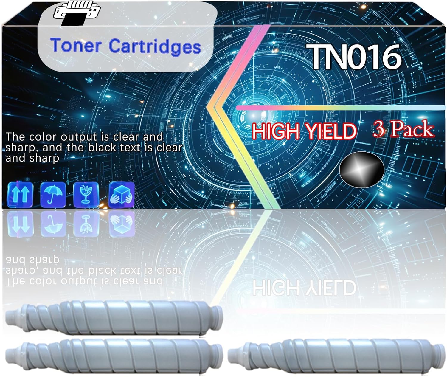 CEECN TN016 Compatible for Konica Minolta bizhub Pro 1100 Printers, Replacement Toner Cartridges High Yield Printer Accessories (3 Pack Black)