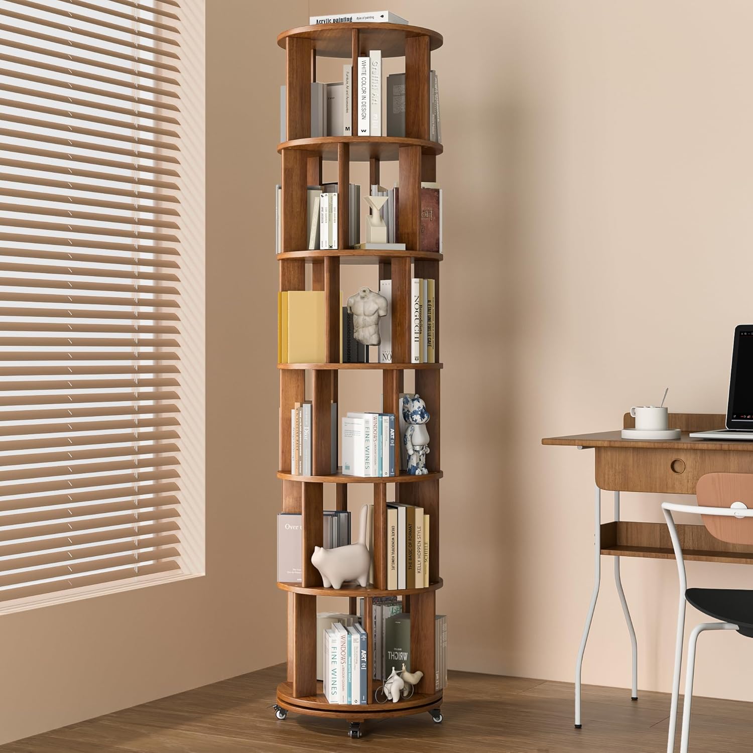 IUNVR 6 Tier Bookshelf Tower