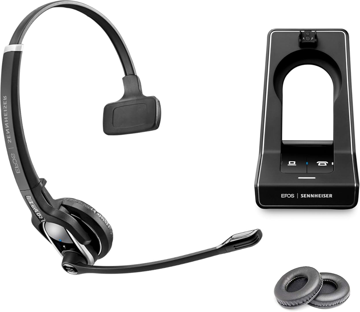 Global Teck Worldwide Sennheiser SD PRO1 Cordless Headset Bundle for Pc, Mac - Compatible with Desk Phones - Cisco, Polycom, Avaya, Yealink, Mitel, IP Telephones, Digital and Softphones