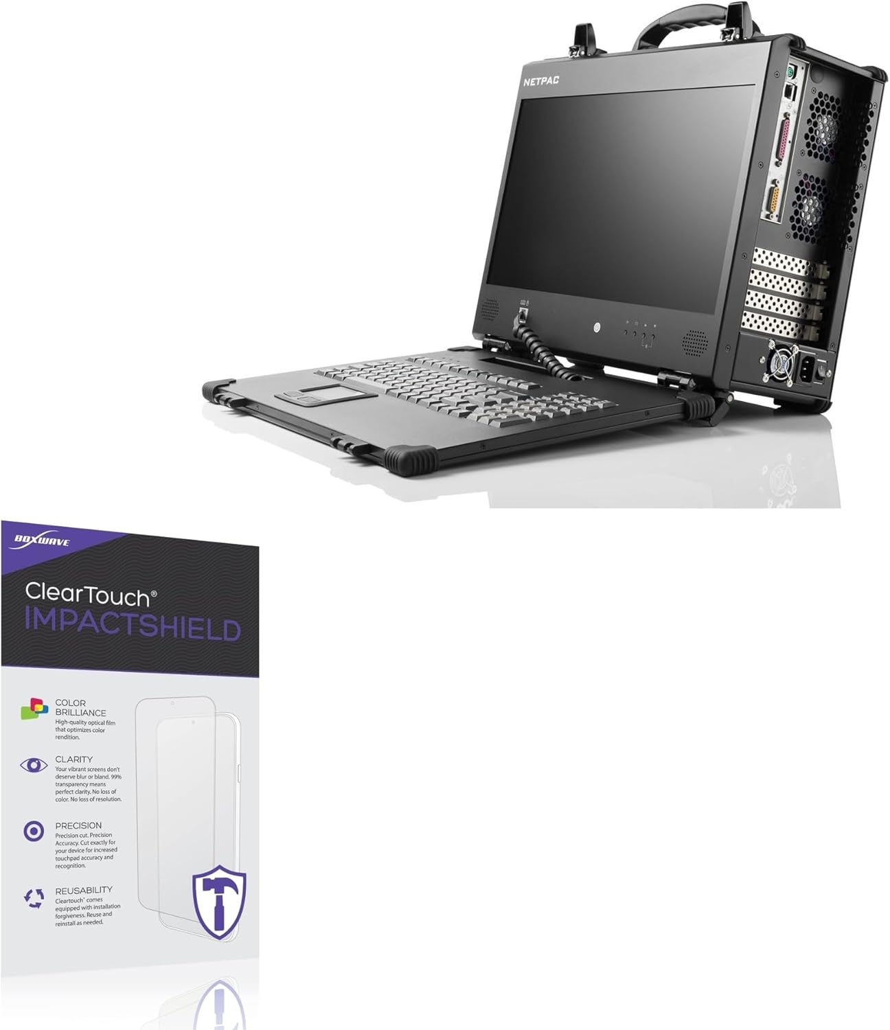 BoxWave Screen Protector Compatible With Acme Portable Machines NetPAC (17.3 in) - ClearTouch ImpactShield (2-Pack), Impenetrable Screen Protector Flexible Film