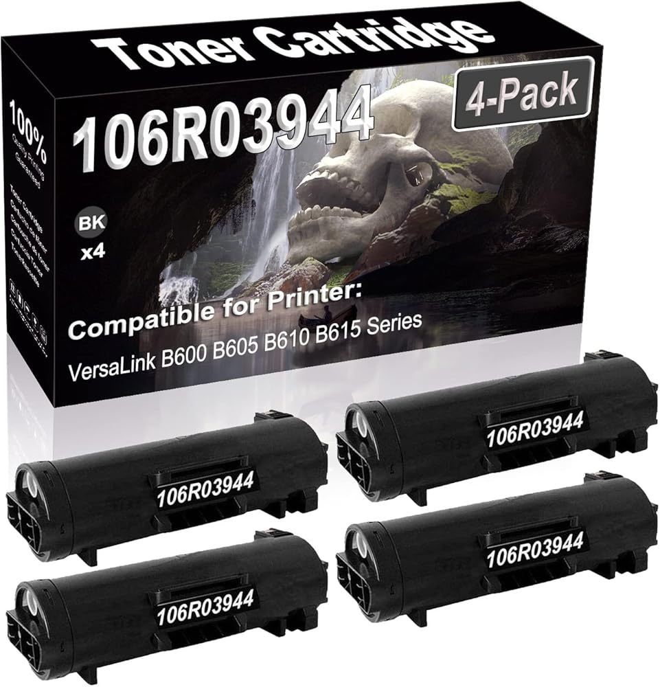 SINIYA 4-Pack (Black) Compatible High Yield 106R03944 Laser Printer Toner Cartridge use for VersaLink B600 B605 B610 B615 Printer