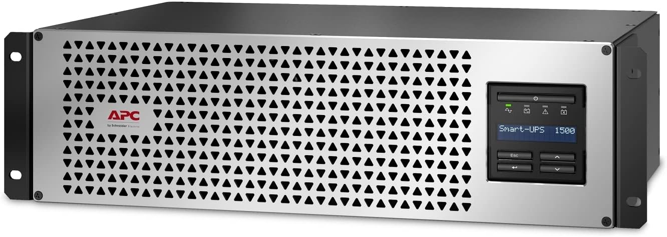 APC Smart-UPS 1500VA Lithium Ion UPS, SMTL1500RM3UCNC, Short Depth, Pure Sine Wave Rack Mount UPS with Network Card