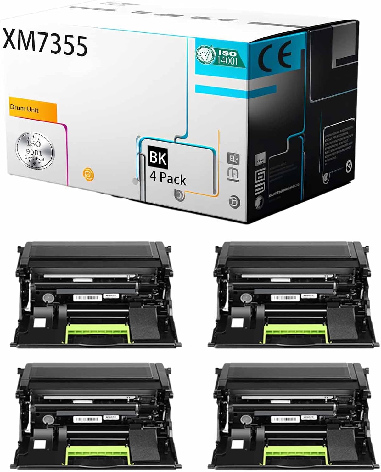 LSSF XM7355 Drum Unit Compatible for Lexmark XM7355 XM5365 XM7370 XM7365 Printer [High Print Page Volume with Chip] (Black 4Pack)