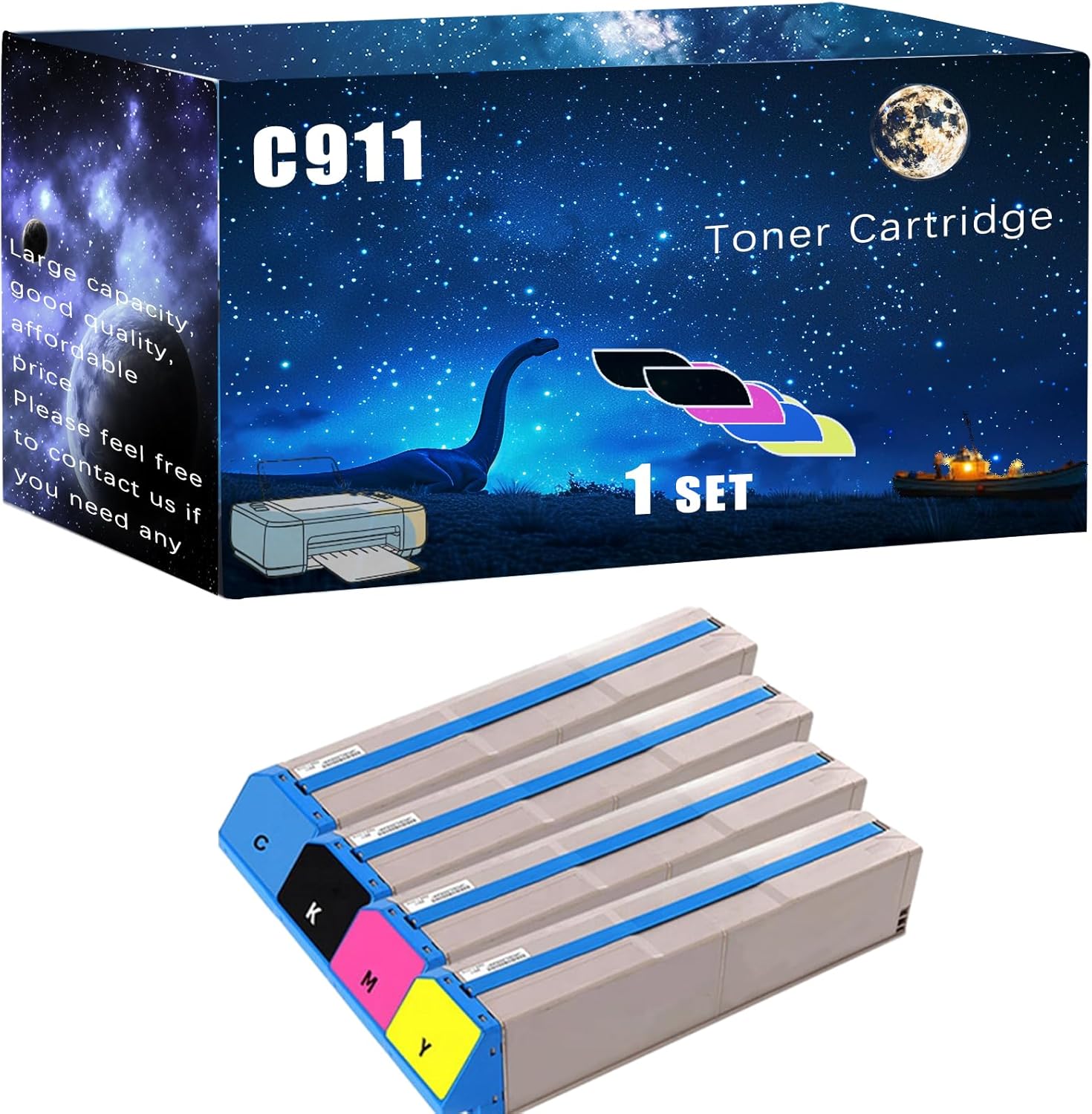 MUCQL C911 Toner Cartridge Compatible for Okidata OKI C911dn C911 C931dn C941dn Printers,with Chip Large Printing Demands (Multicolor)