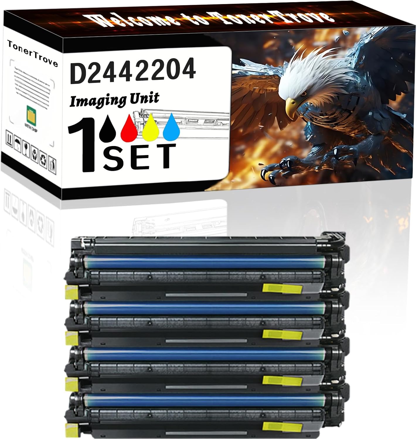 LECUU D2442204 Imaging Unit Compatible for Ricoh MP C2004 MP C2504 Printers, Office Printing is Easy Clear Smooth (4-Pack BK/C/M/Y)