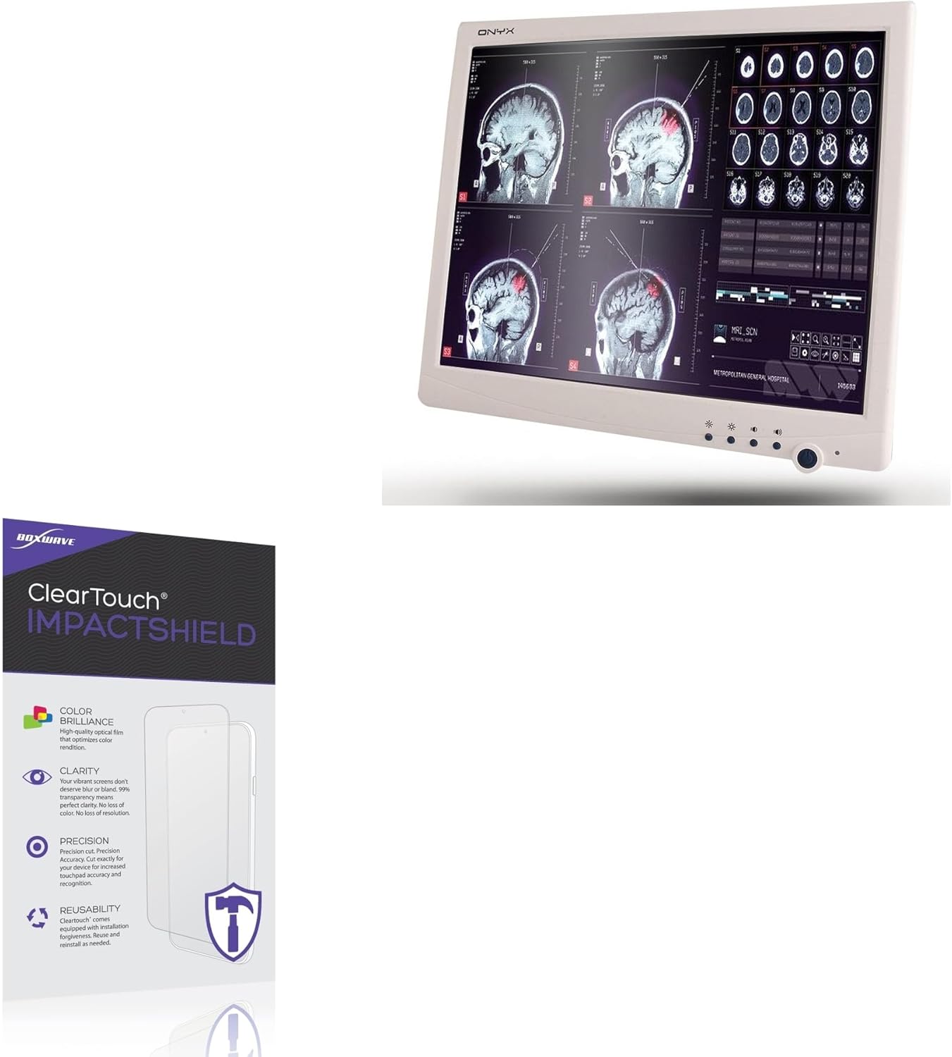 BoxWave Screen Protector Compatible With ONYX Healthcare ONYX-1731 - ClearTouch ImpactShield (2-Pack), Impenetrable Screen Protector Flexible Film