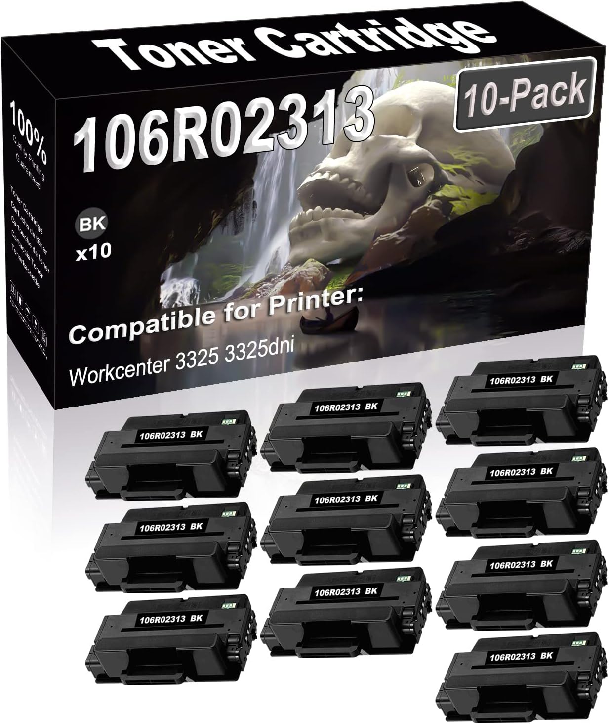 SINIYA 10-Pack (Black) Compatible High Yield 106R02313 Laser Printer Toner Cartridge use for Workcenter 3325 3325dni Printer
