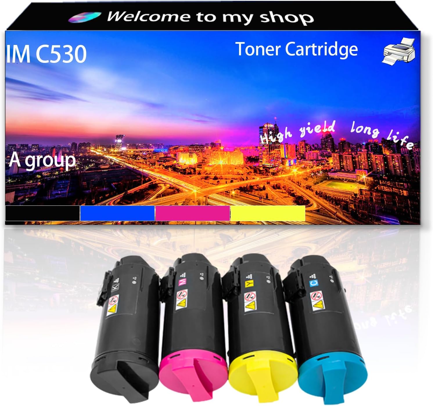 IM C530 418236 418237 418238 418239 Toner Cartridge High Production Compatible for Ricoh IM C530FB Printers, Replacement (Multicolor)