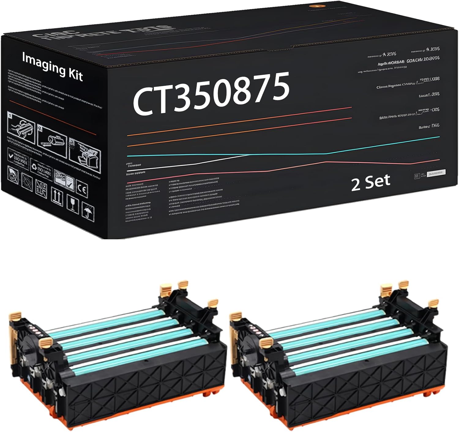 UVUMB CT350875 Imaging Kit Compatible for Xerox WorkCentre 6505 6505DN 6505N Printers, with Chip, High Yield 30000 Pages, High-Definition Printing (2 Set)