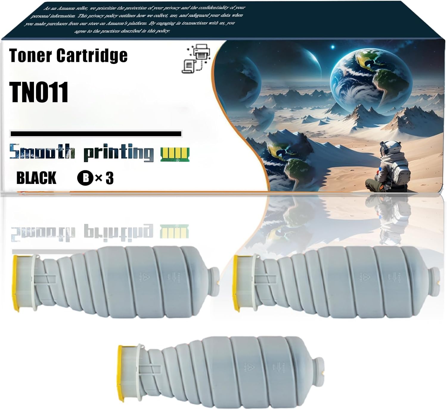 LSSF Replacement Parts Toner Cartridge TN011 Compatible with Konica Minolta bizhub Pro 1051 1200 1200P Printers, Contains Chip and Clear Printing (3 Pack Black)