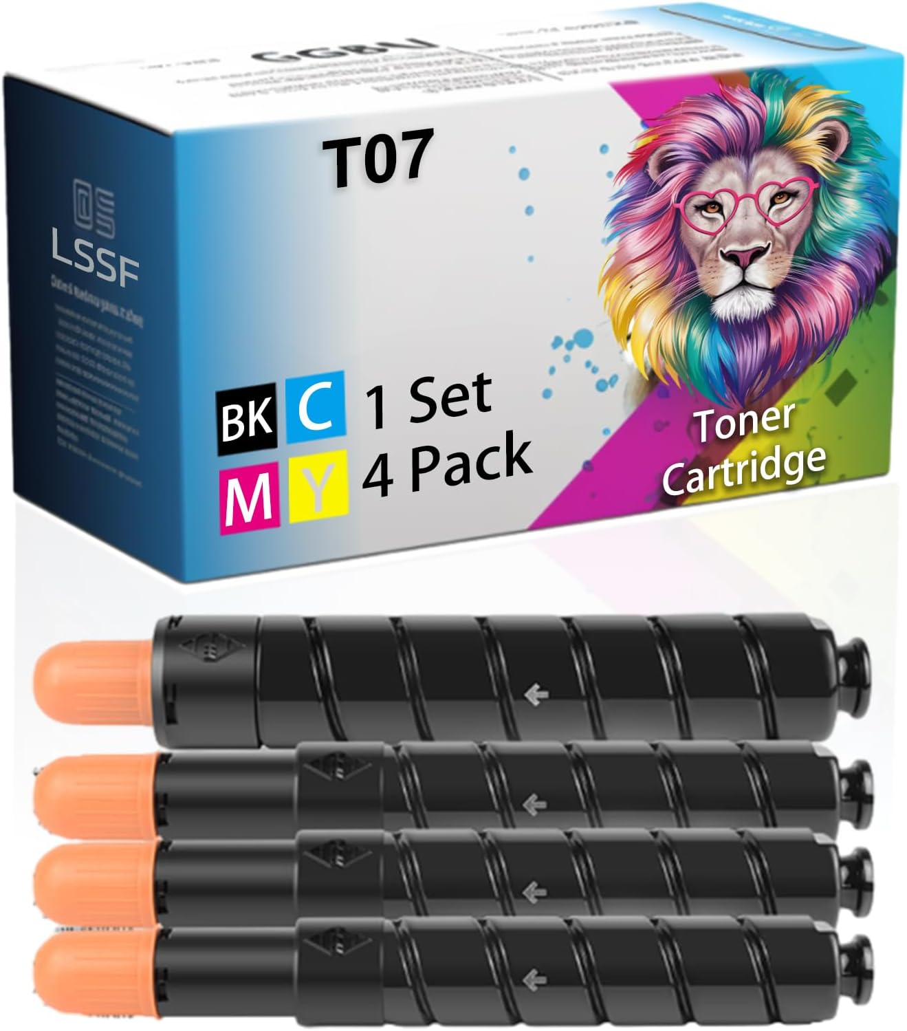 Compatible for Canon imagePRESS Lite C165 Printers, T07 3641C001AA 3642C001AA 3643C001AA 3644C001AA Toner Cartridge, Ultra-High Print Page Count with Chip 80000 Pages (Multicolor)