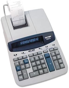 Victor-1560-6 Two-Color Ribbon Printing Calculator, 12-Digit Fluorescent, Black/Red