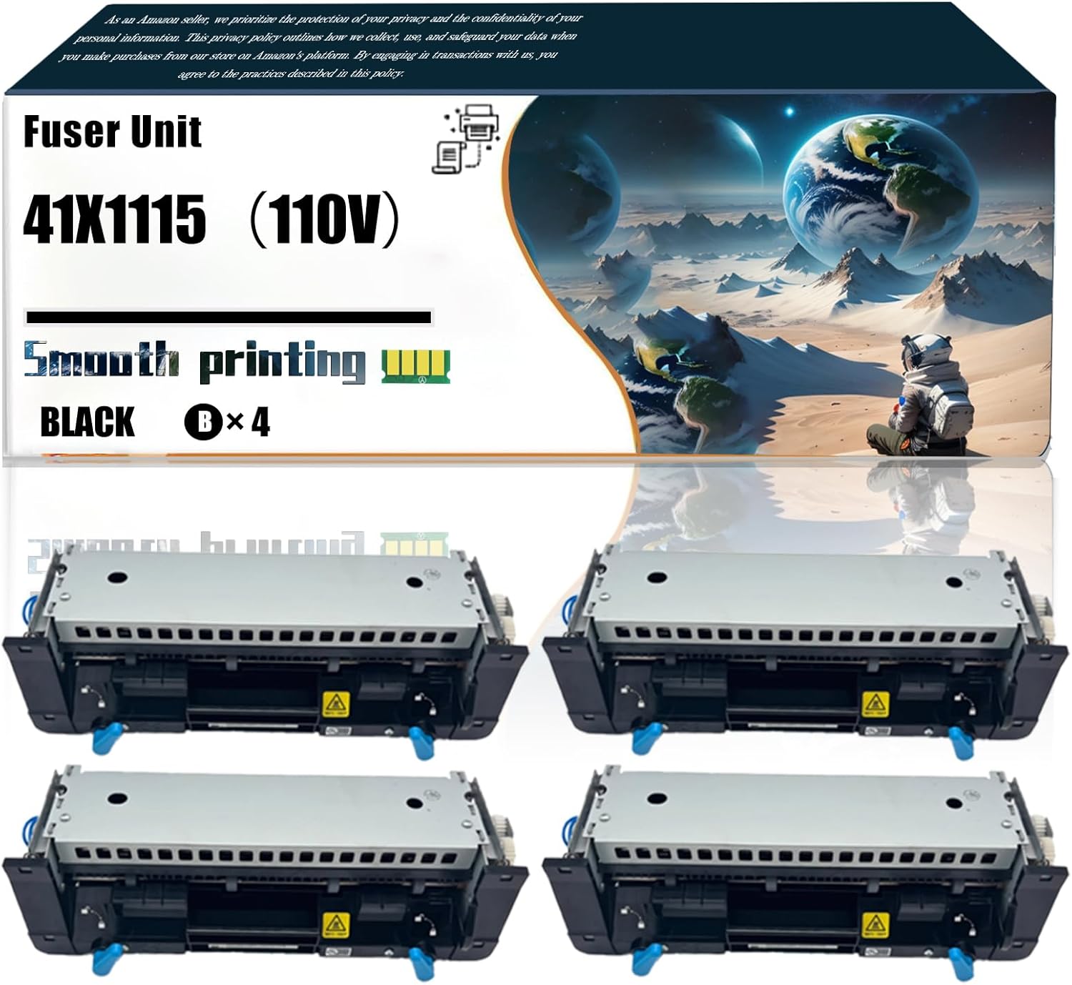 Replacement Parts Fuser Unit 41X1115（110V） Compatible with Lexmark MS823n MS825dn MS826de MX721ade MX721adhe MX722ade Printers, Contains Chip and Clear Printing (4 Pack Black)