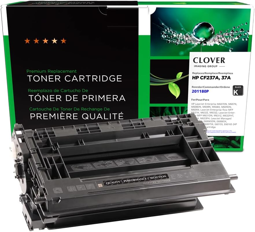 Clover Remanufactured Toner Cartridge Replacement for HP CF237A (HP 37A) | Black