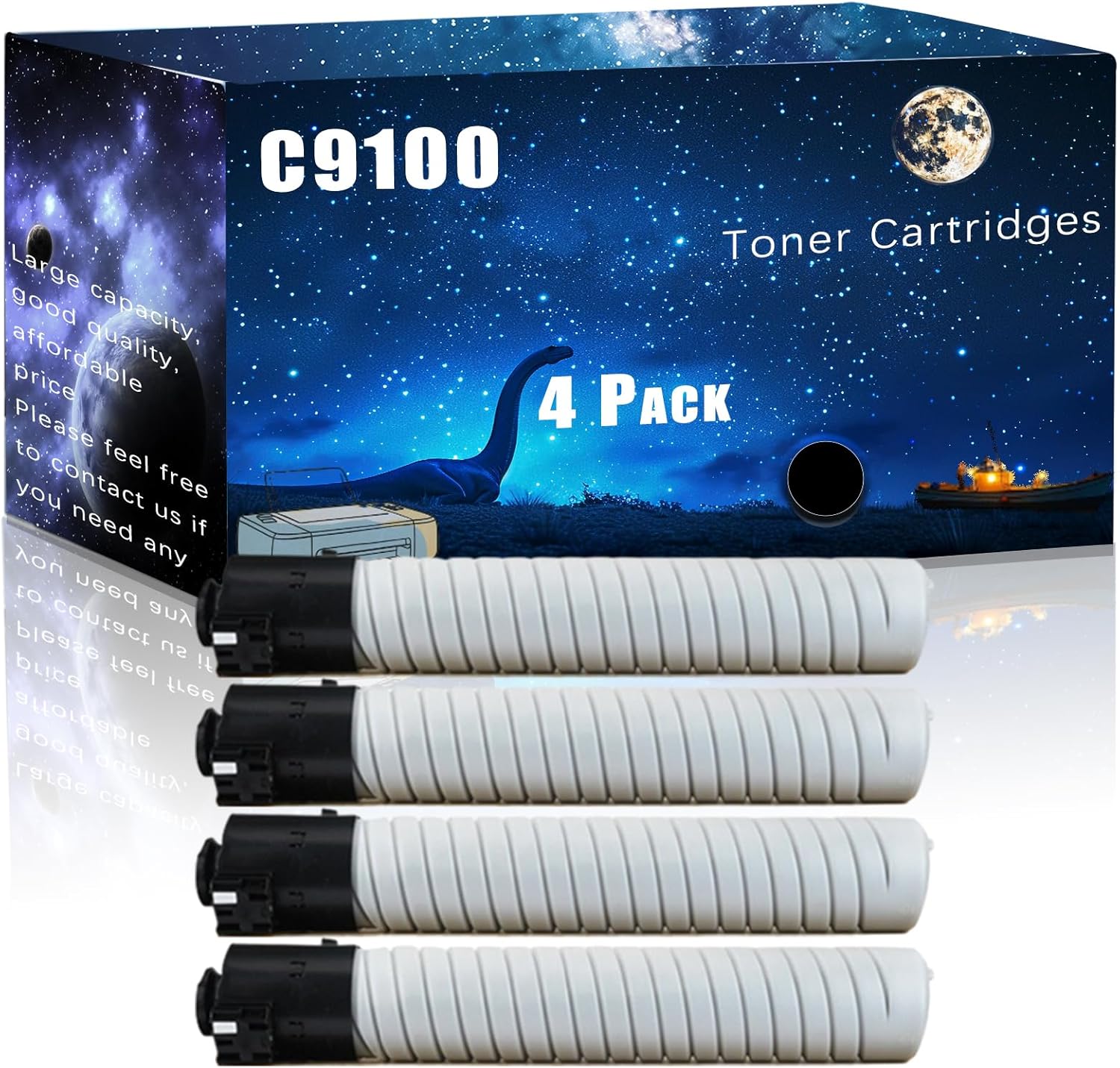 MUCQL C9100 Compatible Toner Cartridges Replacement for Ricoh High Yield Compatible Pro C9110 Printers, Meet Printing Needs (4 Pack Black)