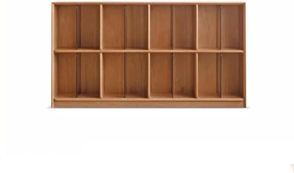 LOVULIFE Book Shelf Storage Rack Solid Wood Bookcase Storage Cabinet Integrated Display Cabinet Cherry Wood Lattice Cabinet Storage Rack Low Bookshelf Bookshelf Bookcase