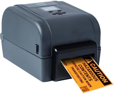 Brother TD-4750TNWBCS High-Resolution Facility and Safety Label Printer with Wi-Fi and Bluetooth- Includes Desktop Printer with Cutter, TT, 300dpi, 6ips, Color LCD, WLAN/LAN/USB/Host-USB, Software.